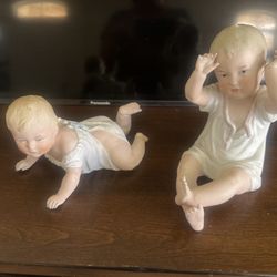 Antique German Bisque Piano Babies