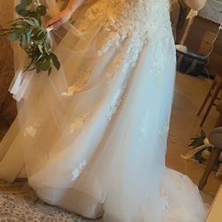 Floral Embroidered Ball Gown Wedding Dress