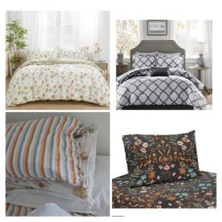 All these comforter + cover + bedsheets+ pillows all for 20 dollars