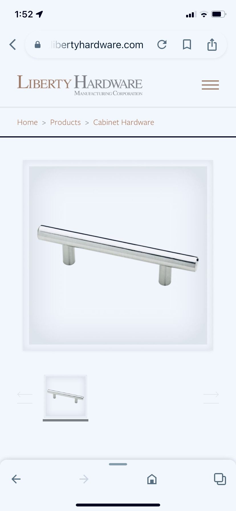 Liberty Hardware 3 Inch Center To Center Bar Cabinet Pull