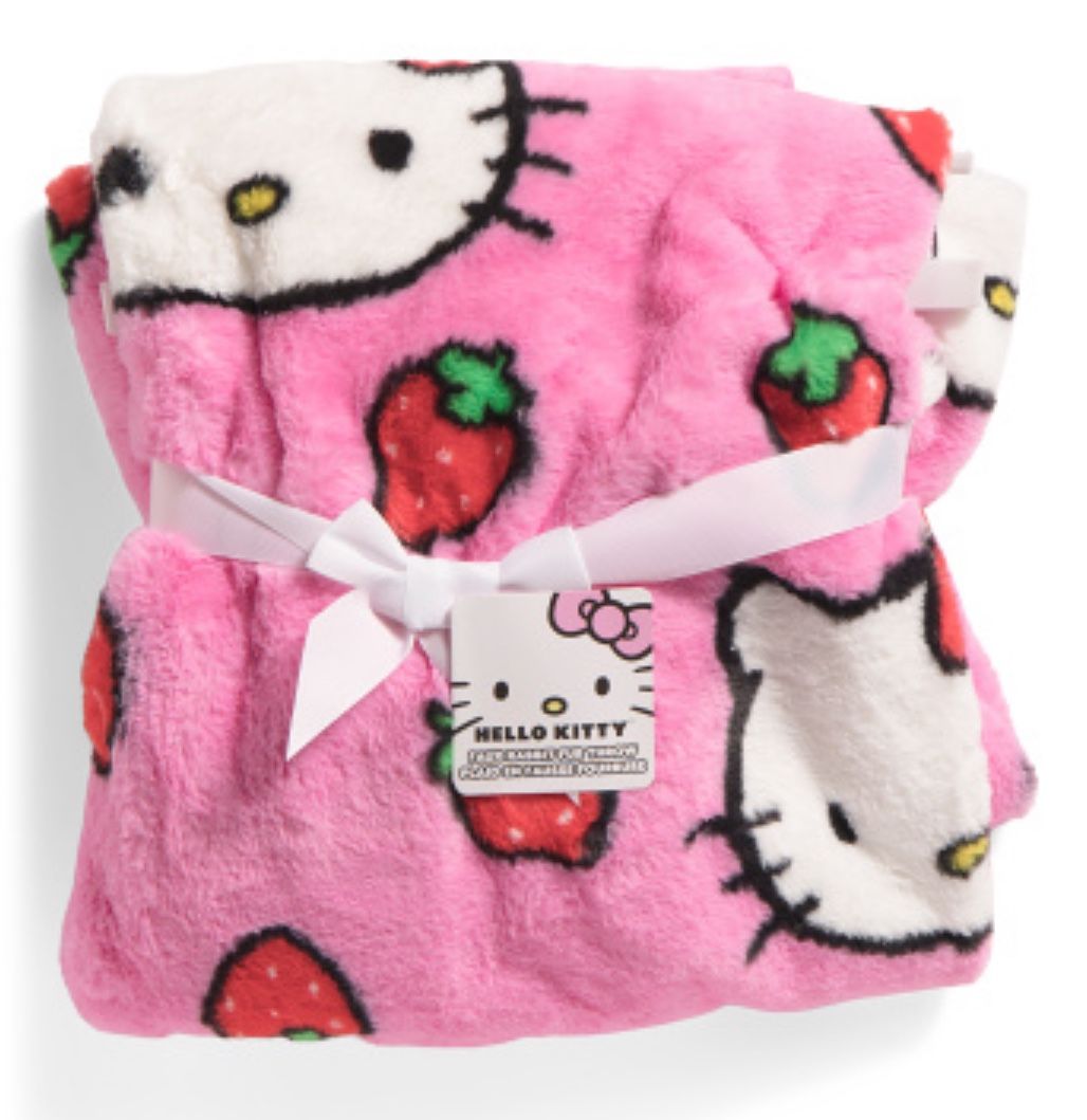 Hello Kitty Pink Strawberry Blanket $50