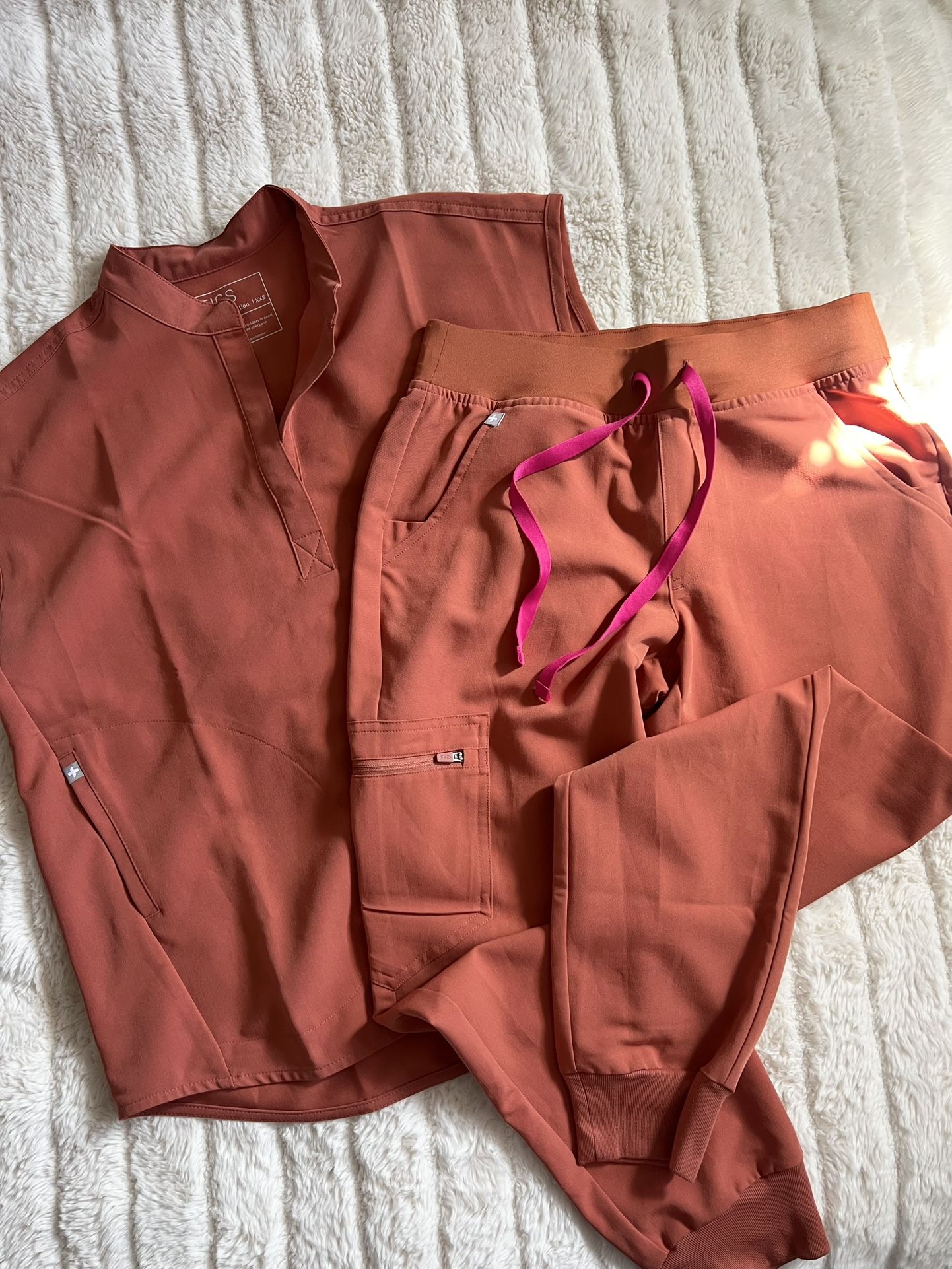 Figs Scrub set, Terracotta | $50
