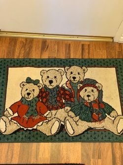 Christmas Family Bear rug