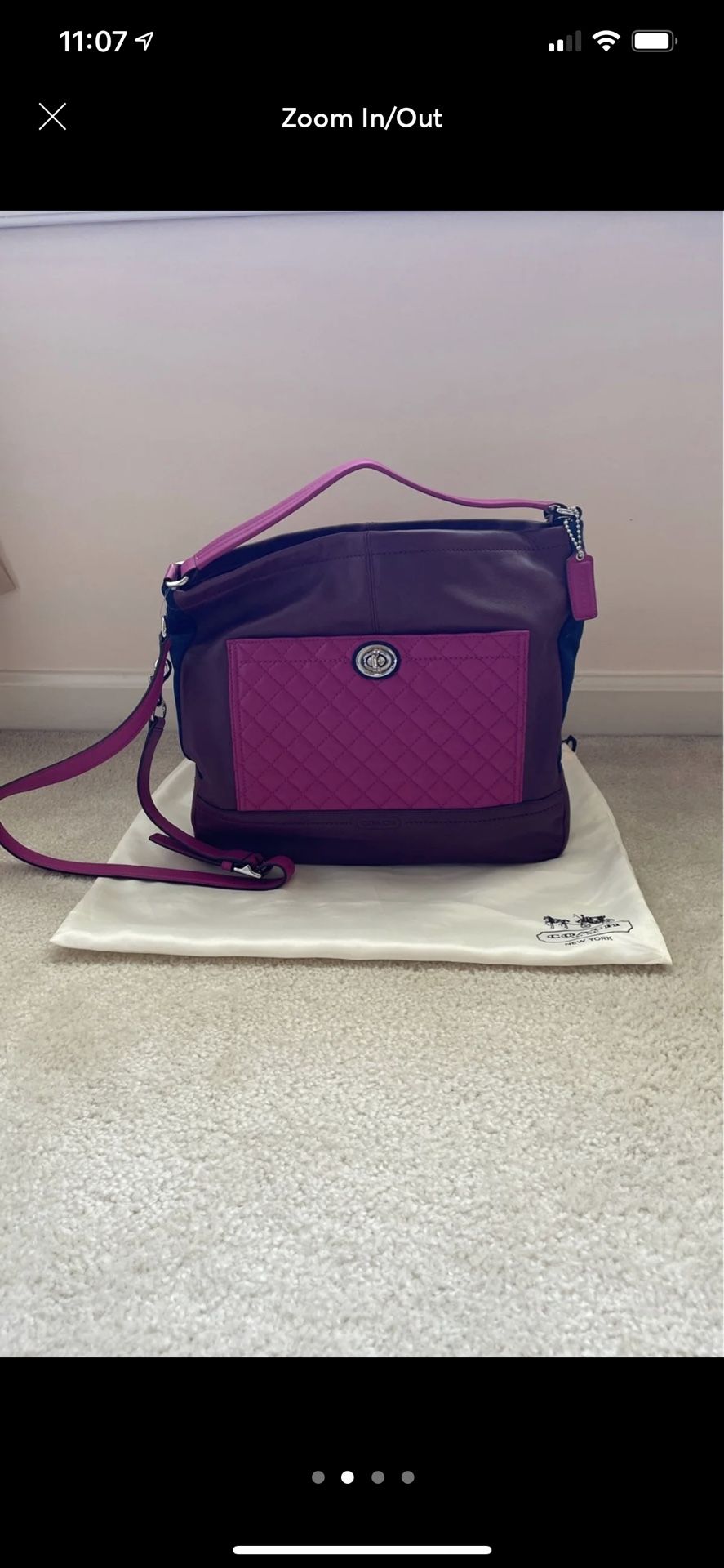 Coach quilt color block hobo handbag 