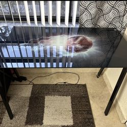 Football Themed Glass Table Desk 