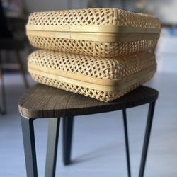 2 IKEA SMARRA Woven Bamboo Storage Boxes (11¾” size)