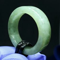 Burmese icy Type A Jadeite Jade Lucky ring  US 8 and US6.5..