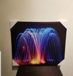 Water Fountain Led Canvas Art