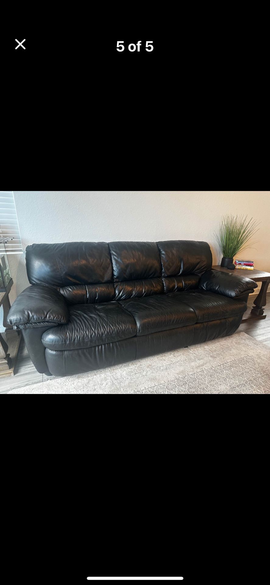 Black Leather Natuzzi Couch