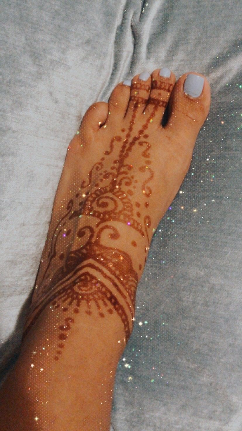 Henna (after dried) next slide with paste on