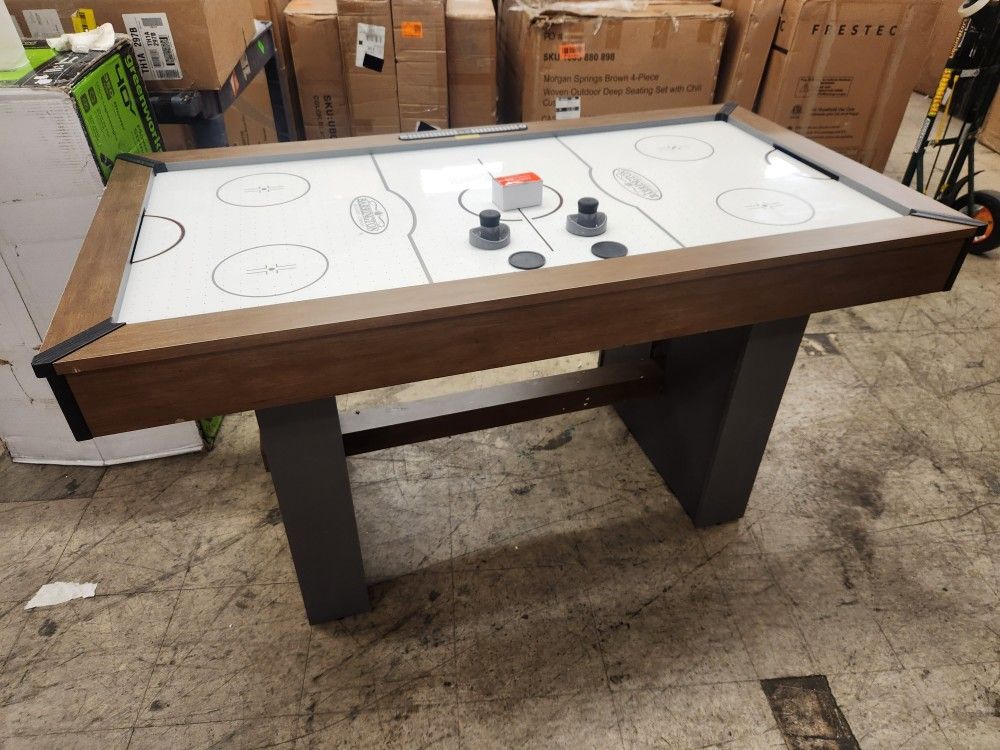 Barrington 5' Urban Air Powered Hockey Table with Pusher and Puck Set, Gray NEW