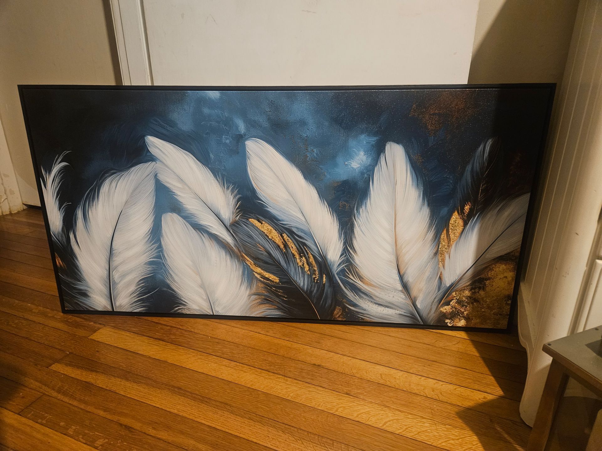 Feathered abstract blue art