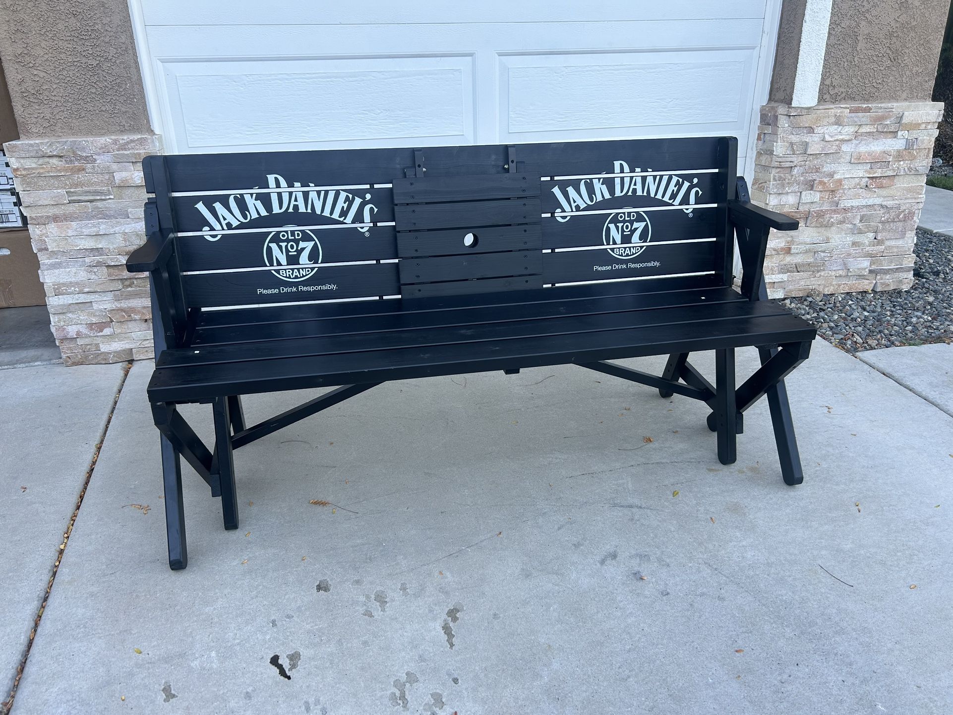Jack Daniel’s Wood Picnic Table Bench 