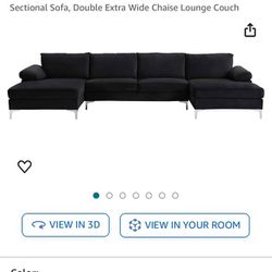 Sectional Sofa - Black 