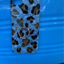 Iphone Se Phone Case Leopard Print With A Ring Attachment