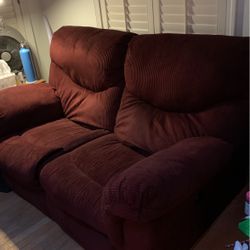 Maroon Reclining Loveseat