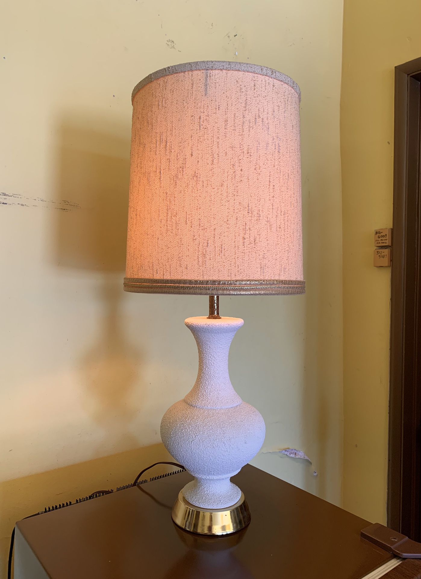 Mid Century Modern White Ceramic Base Lamp
