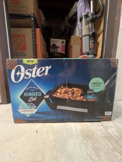 Oster DiamondForce 12-in x 16-in Nonstick Electric Skillet with Hinged Lid, Black