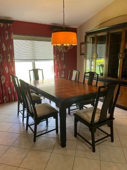 Oriental Dining Room Set with Chairs