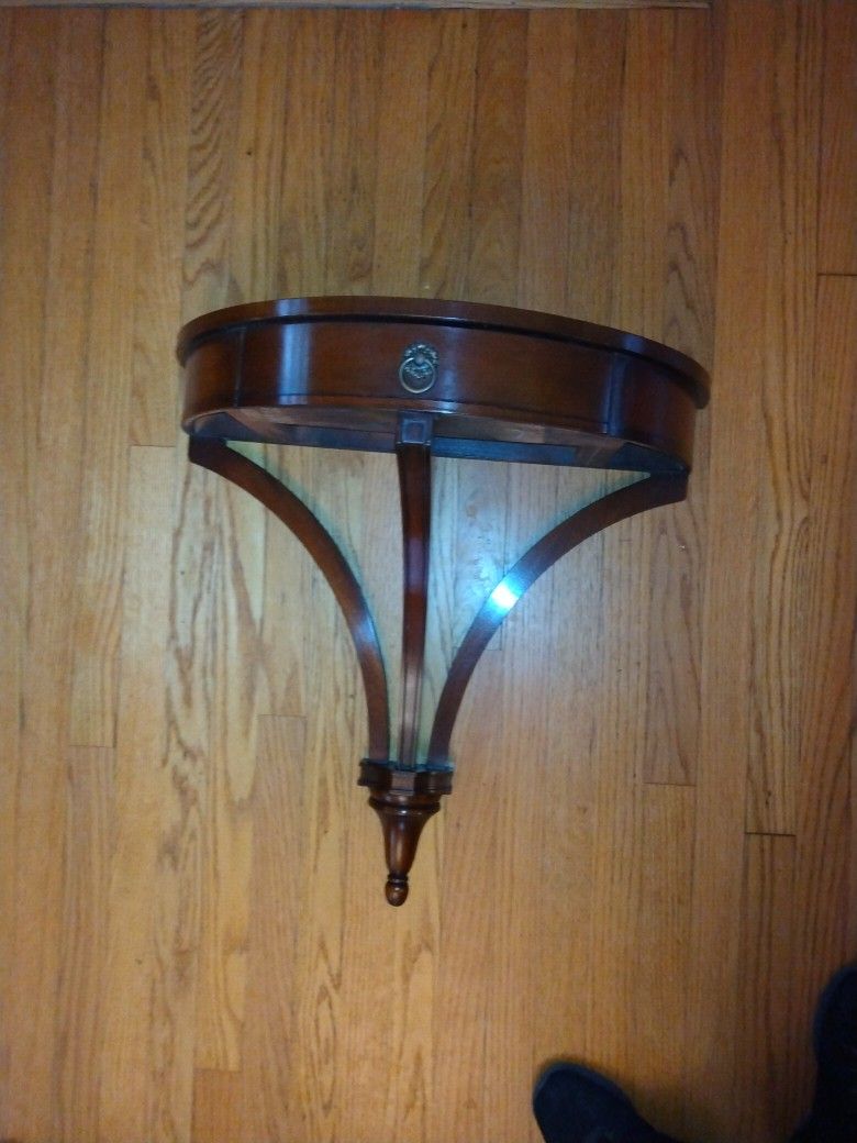Gorgeous Floating Shelf With Leather Top