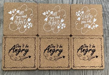 Set of 6 Cork Coasters Absorbent  Drink Coffee Tea Cup Mat Pad Decor 11*11cm