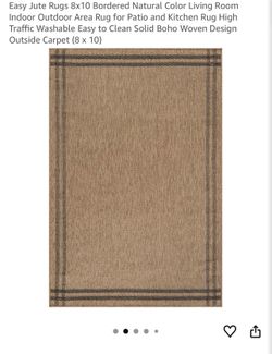 8x10 jute area rug and pad. Never used $125