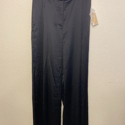 Michael Kors Pants Women's Sz 6 Black Silk Wool Blend Made In Italy Straight Legal 