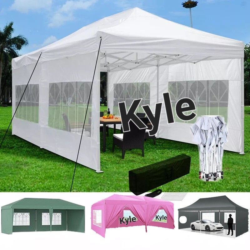 10x20 Pop Up Canopy Tent with Sidewalls, Waterproof Commercial Canopy Ez Outdoor Instant Gazebo UV Protection 50+ Event Shelter, Garden Tents