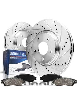 Detroit Axle - 5-Lug !! Front Brake Kit Replacement for 05-15 Toyota Tacoma Drilled & Slotted Brake Rotors 2005 2006 2007 2008 2009 2010 2011 2012 201