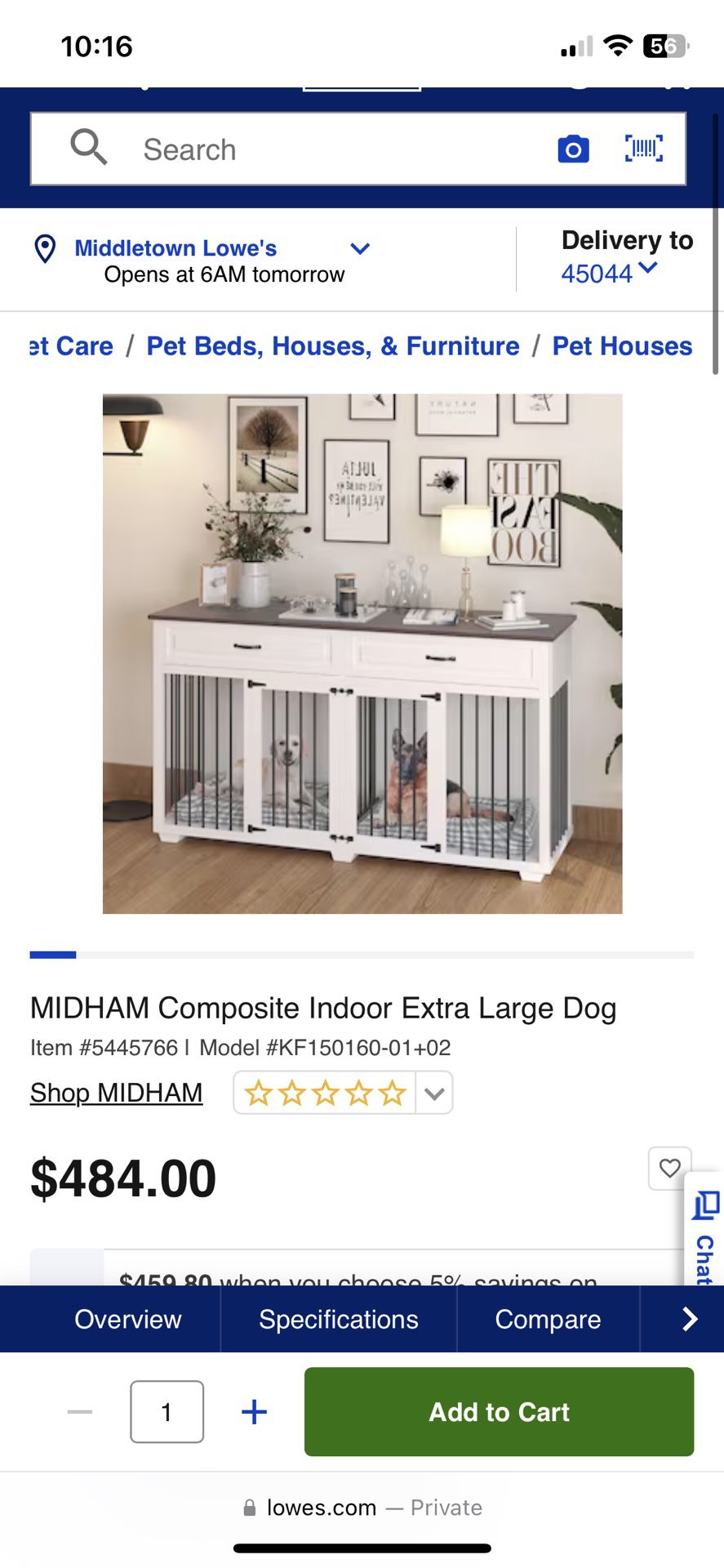 MIDHAM Composite Indoor Extra Large Dog Crate
