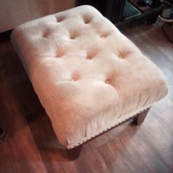 OTTOMAN Natural w/Espresso Base 30IN. X 20IN. X 18IN.