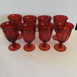 Lot Of 8 Vtg NORITAKE PROVINCIAL RED Small Goblets 4 5/8" 4 Fl oz HARD TO FIND