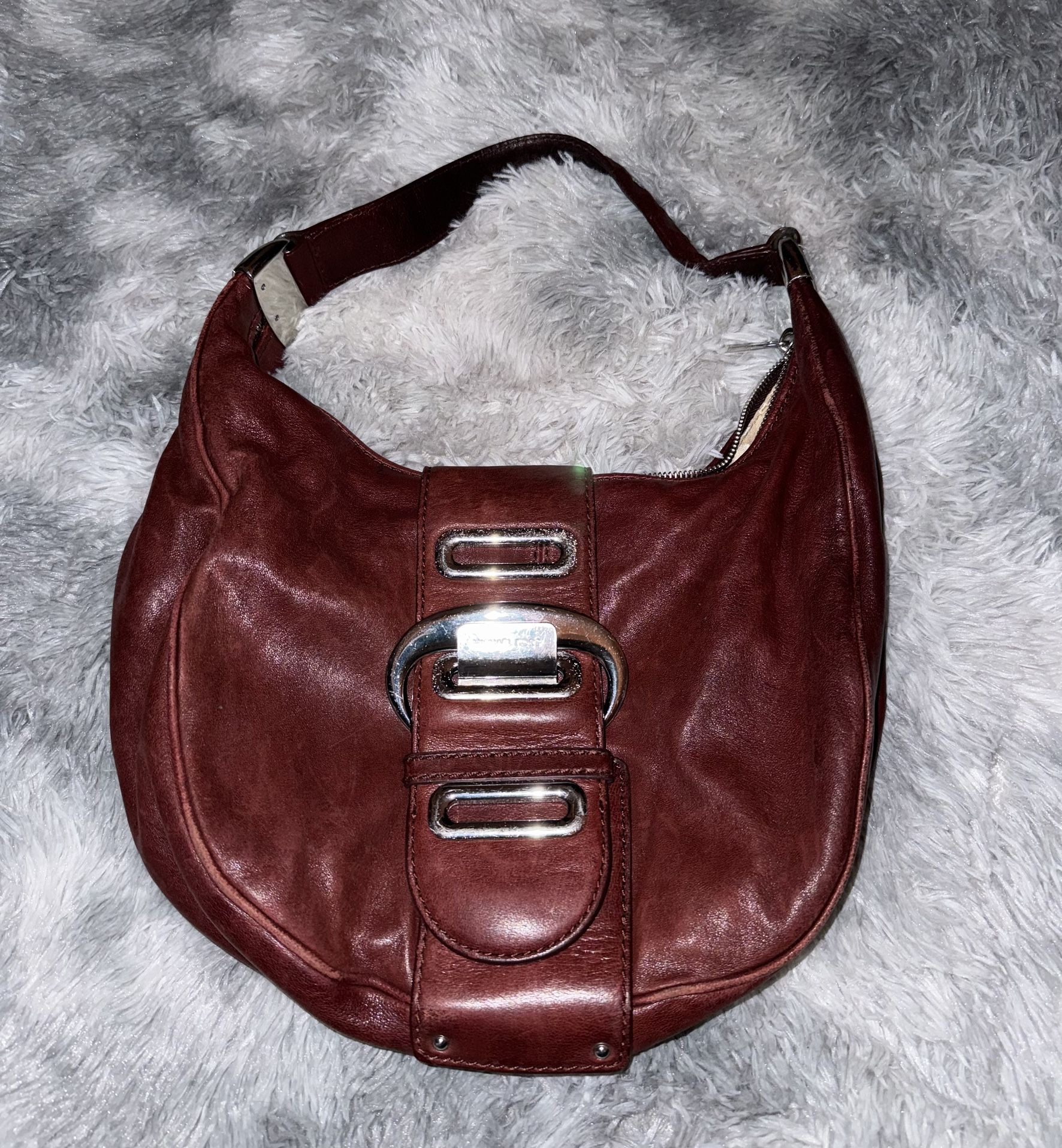 Michael Kors Gorgeous Maroon & Silver Soft Leather Purse