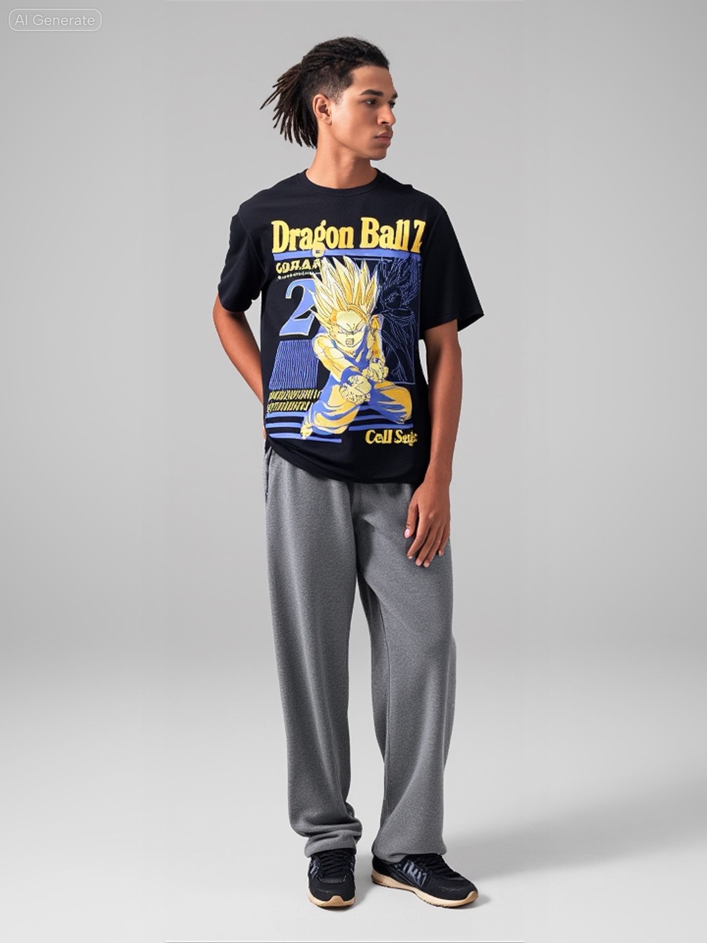 TOEI Animation Dragon Ball Z DBZ Gohan Cell Saga Graphic Short Sleeve T-Shirt XL