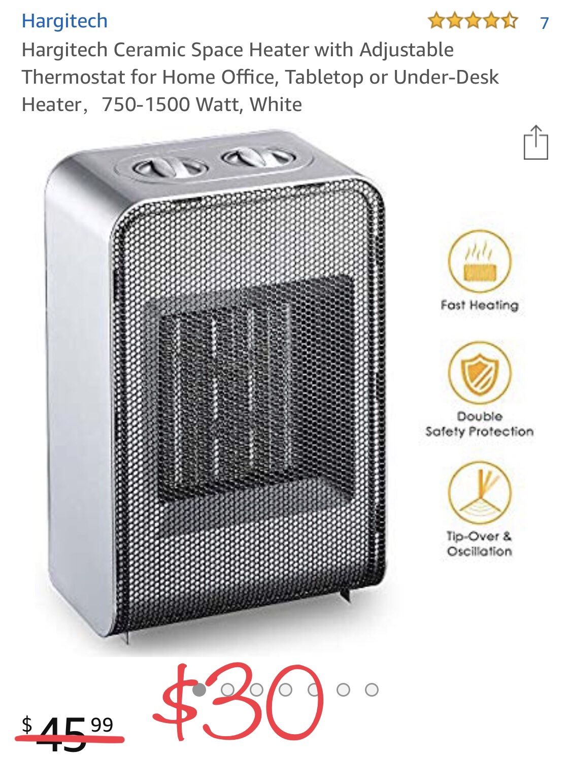 Ceramic space heater