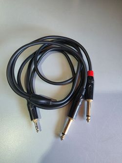 ProX XC-SYP03 3' 1/4" TRS-M Stereo to Dual 1/4" TS-M Unbalanced High Performance Audio Y Cable #J0934