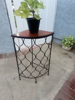 Vintage Corner Plant Stand / Side Table