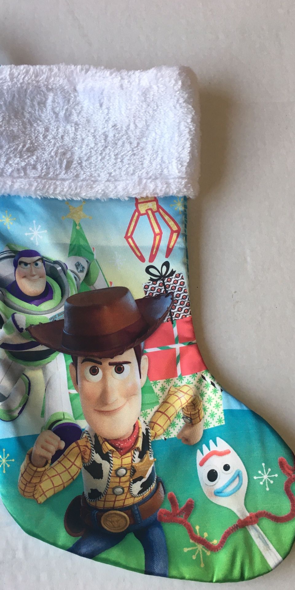 Toy Story 4 Christmas Stocking with Buzz Lightyear, Woody, and Forky