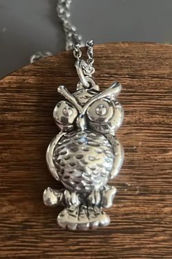 925 sterling silver owl pendant with chain