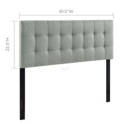 Fabric Tufted Queen Size Headboard