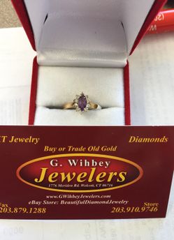 14 Kt gold, diamond & amethyst