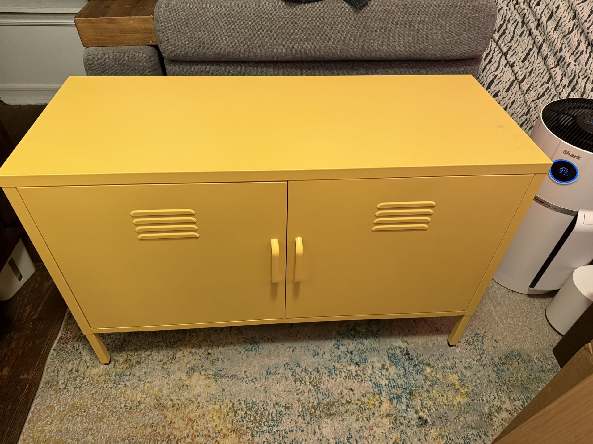 Yellow Metal Locker Cabinet / TV Stand