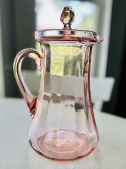 Pink Depression Glass Pitcher With Lid