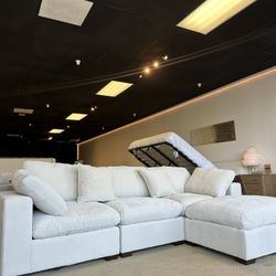 Sectional Cloud Modular Sofa Sleeper Couch Bed Chaise With Reversible Ottoman — FREE Delivery 