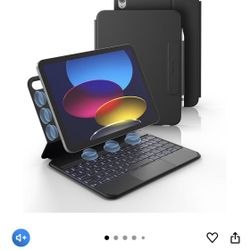 Dexnor for iPad (A16) 11th/10th Generation Case with Keyboard Ultra-Light Magnetic Detachable Folio Keyboard Cover Multi-Touch Trackpad Backlit for iP
