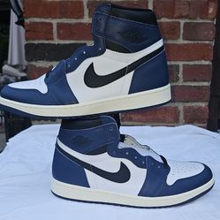Nike Air Jordan 1 Retro High OG Obsidian UNC 2019 Midnight Navy DZ5485-401 size 12M