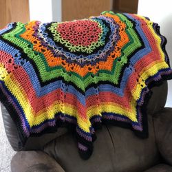Hand crocheted baby blanket/throw