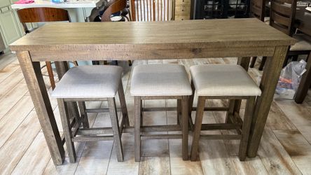 Table, Bar/Transitional, with three chairs