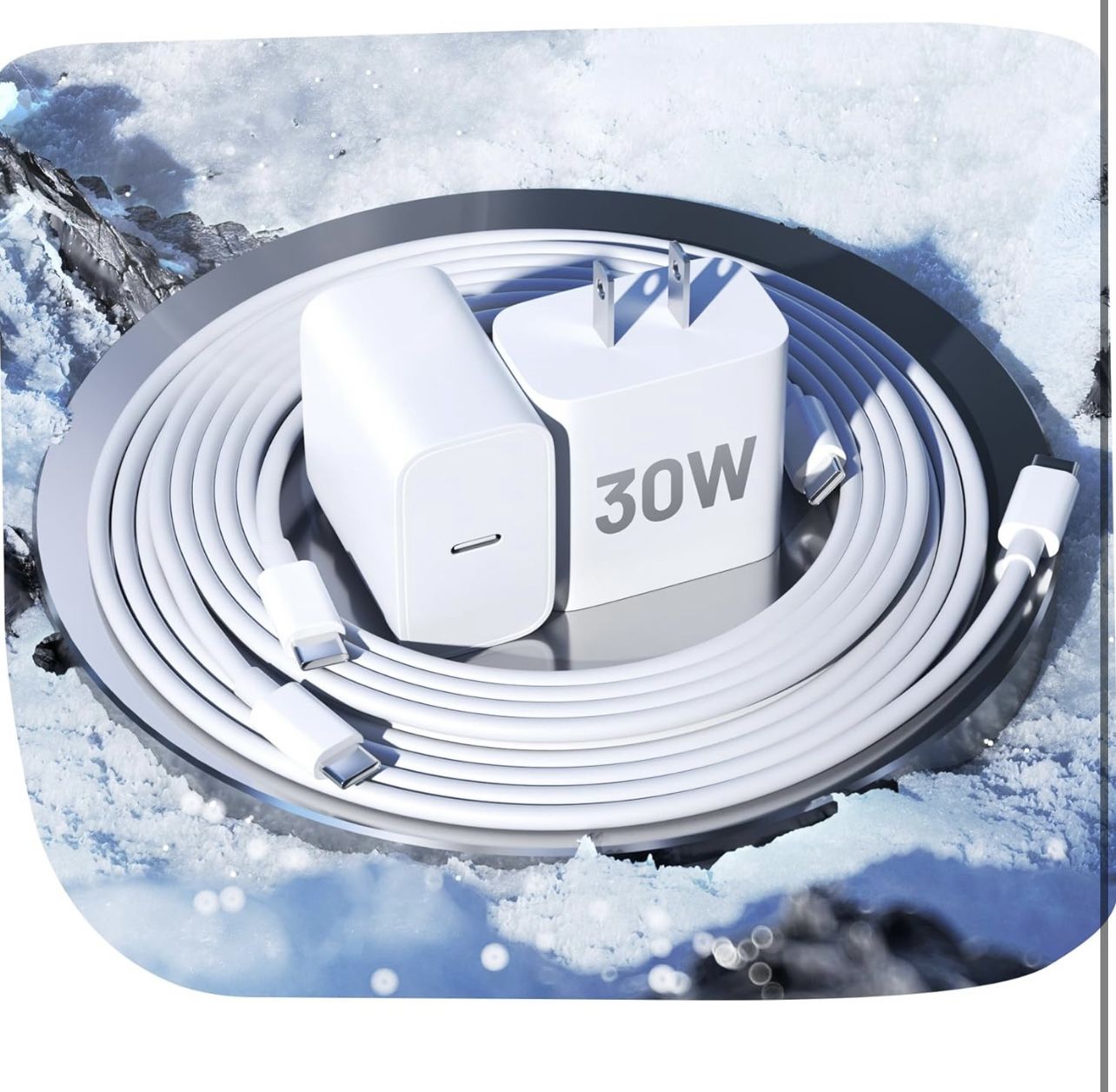 iPhone 16 15 Charger Fast Charging,30W USBC Charger Block with 6&10FT