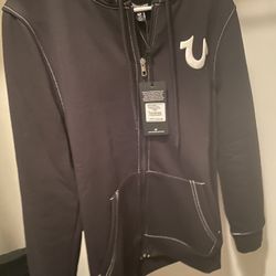 Cash and Pick Up Only Size Small Jet Black True Religion Zip Up Hoodie with OG TAG!!